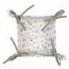 Bavlněný košík na pečivo s květinovým motivem Colourful Flowers - 35*35*8cm Barva: bílá, zelená, žlutá, růžováMateriál: 100% bavlna