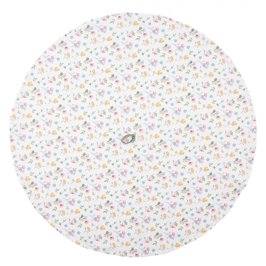 Bavlněná kulatá utěrka s květinovým motivem Colourful Flowers - Ø 80cm