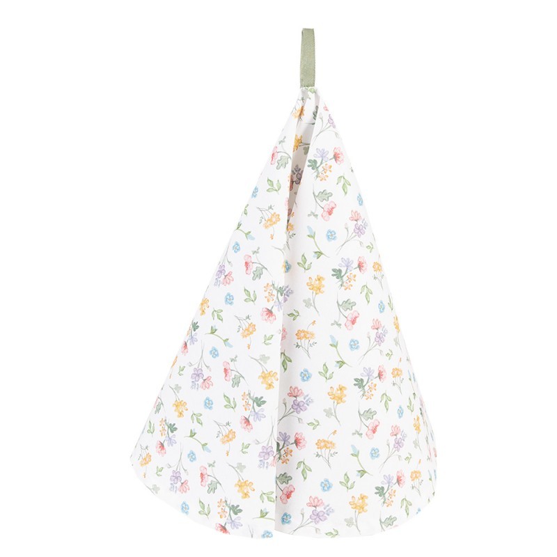 Bavlněná kulatá utěrka s květinovým motivem Colourful Flowers - Ø 80cm