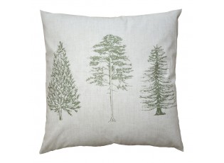 Béžový bavlněný povlak na polštář se stromky Natural Pine Trees - 45*45 cm