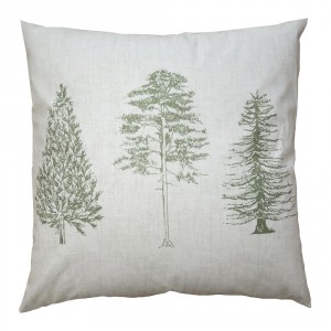Béžový povlak na polštář se stromky Natural Pine Trees - 45*45 cm