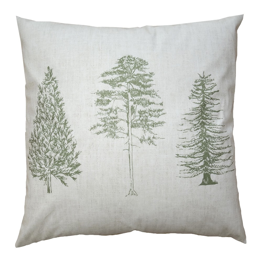 Béžový povlak na polštář se stromky Natural Pine Trees - 45*45 cm