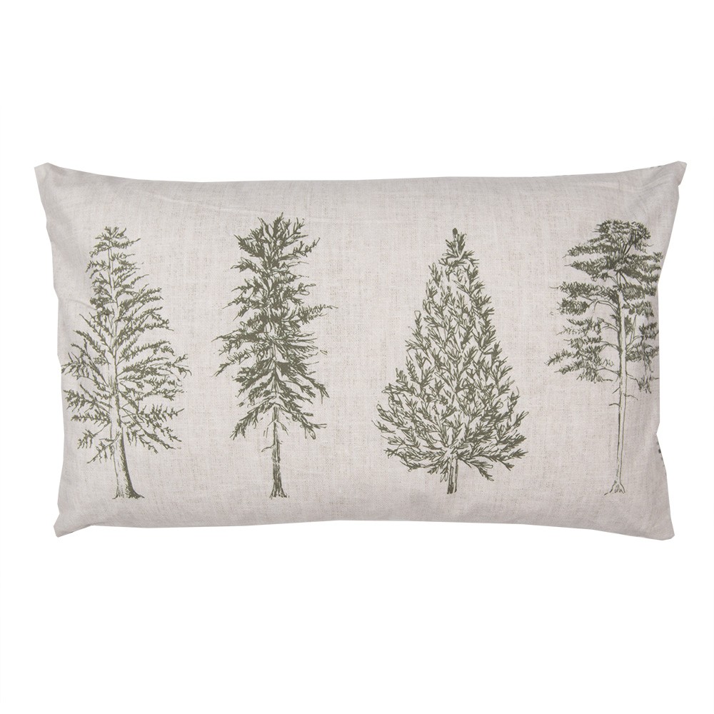 Béžový povlak na polštář se stromky Natural Pine Trees I - 30*50cm
