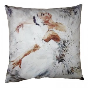 Sametový povlak na polštář s baletkou Ballerina - 45*45 cm