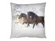 Zimní sametový povlak na polštář s koňmi Horses - 45*45 cm