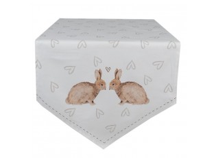 Bavlněný běhoun na stůl s motivem králíčků Bunnies in Love - 50*160cm