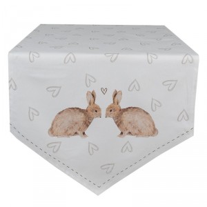 Bavlněný běhoun na stůl s motivem králíčků Bunnies in Love - 50*160cm