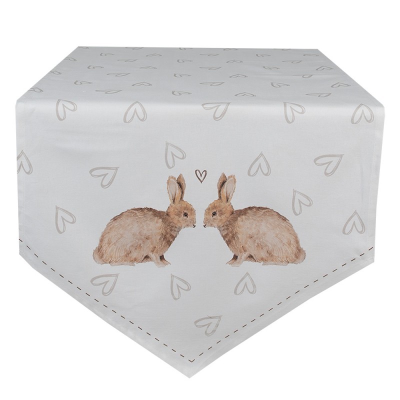 Bavlněný běhoun na stůl s motivem králíčků Bunnies in Love - 50*160cm Clayre & Eef