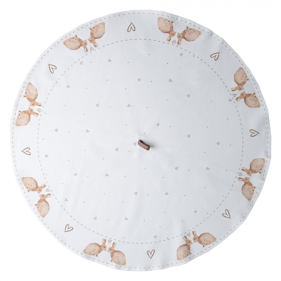 Bavlněná kulatá utěrka s motivem králíčků Bunnies in Love - Ø 80 cm