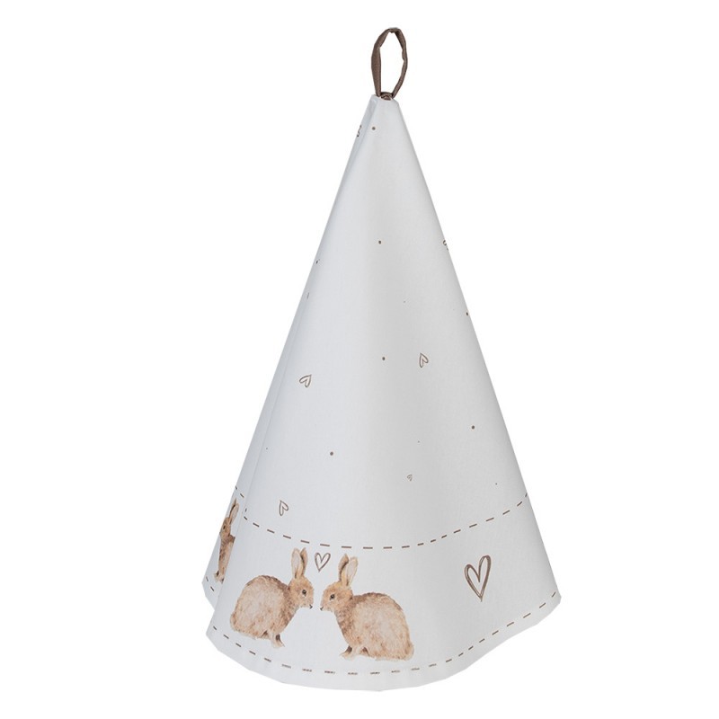 Bavlněná kulatá utěrka s motivem králíčků Bunnies in Love - Ø 80 cm