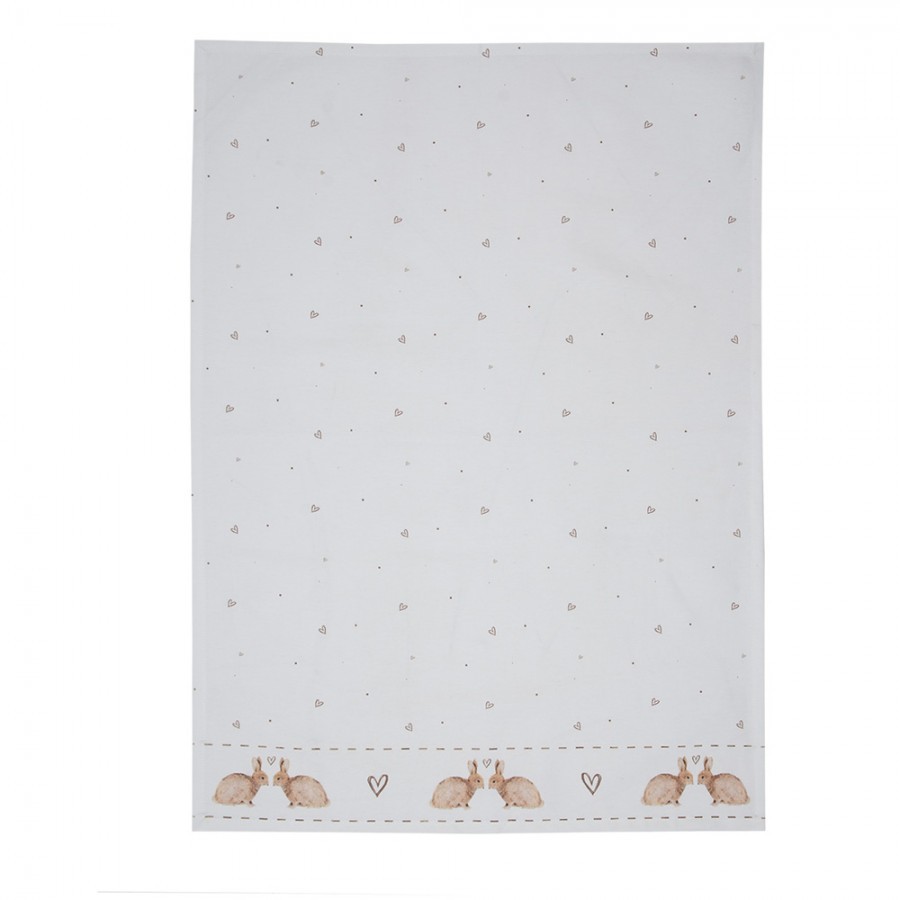 Bavlněná utěrka s motivem králíčků Bunnies in Love - 50*70 cm