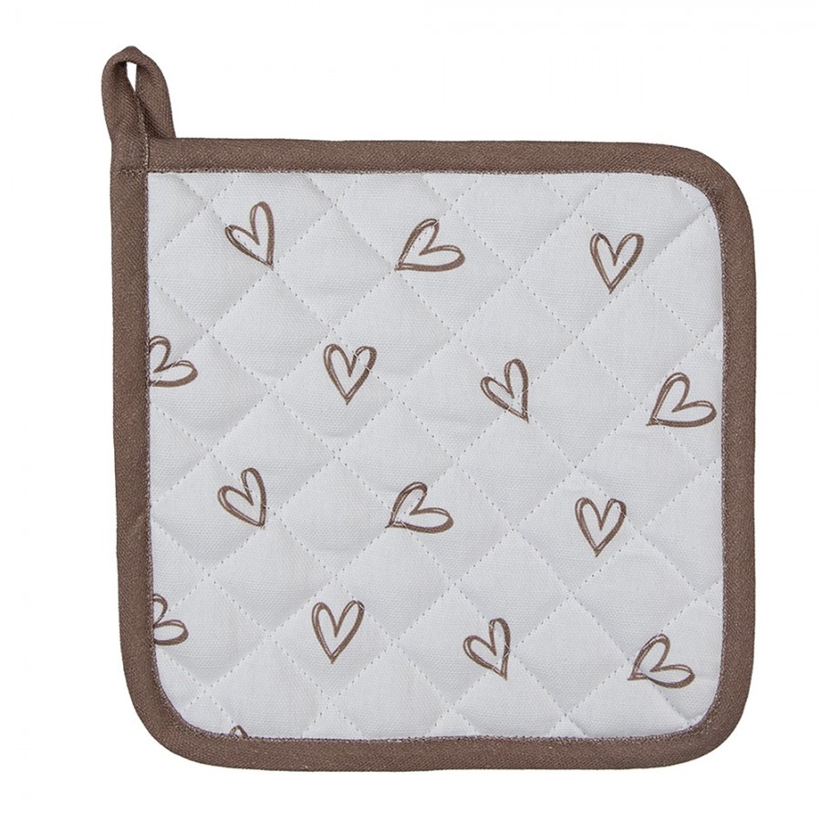 Bavlněná dětská chňapka - podložka s motivem králíčka a srdíček Bunnies in Love - 16*16 cm