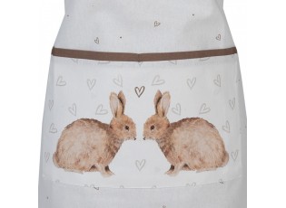 Bavlněná zástěra s motivem králíčků a srdíček Bunnies in Love - 70*85cm