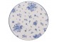 Bílý servírovací talíř s modrými růžičkami Blue Rose Blooming - Ø 33*1 cm