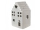 Béžový porcelánový domek svícen na čajovou svíčku Christmas House L - 10*9*17 cm
