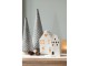 Béžový porcelánový domek svícen na čajovou svíčku Christmas House L - 10*9*17 cm