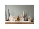 Béžový porcelánový domek svícen na čajovou svíčku Christmas House L - 10*9*17 cm