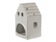 Béžový porcelánový domek svícen na čajovou svíčku Christmas House S - 7*6*11 cm