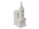 Béžový dekorativní porcelánový kostel s Led světýlky Christmas House - 13*9*23 cm
