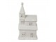 Béžový dekorativní porcelánový kostel s Led světýlky Christmas House - 13*9*23 cm