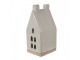 Béžová dekorace porcelánový domek s Led světýlky Christmas House M - 8*6*15 cm