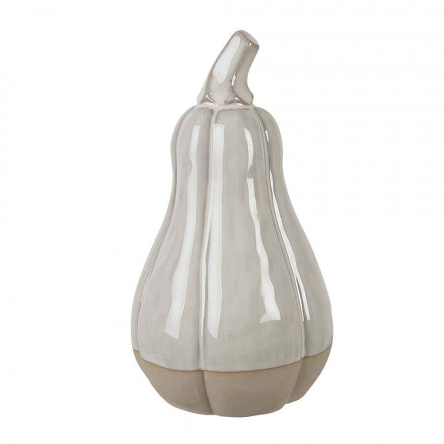 Béžová porcelánová dekorace dýně Pumpkin - Ø 5*9 cm