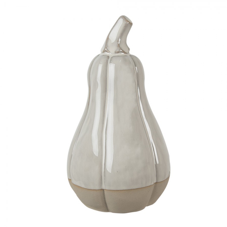 Béžová porcelánová dekorace dýně Pumpkin M - Ø 9*15 cm