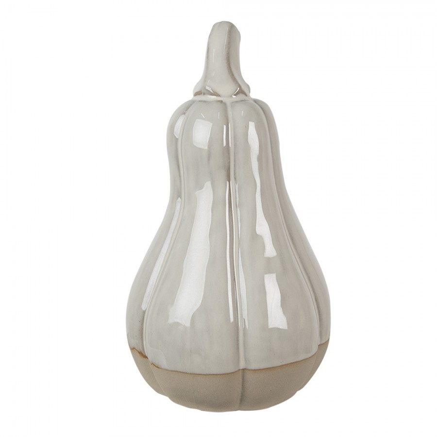 Béžová porcelánová dekorace dýně Pumpkin L - Ø 11*18 cm