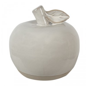 Béžová porcelánová dekorace jablko Apple S - Ø 8*8 cm