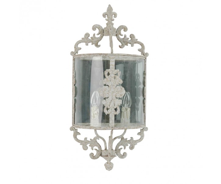 Nástěnná kovová vintage lampa - 33*19*72 cm E14/max 2x25W Clayre & Eef