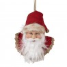 Závěsná dekorace hlava Santa s červenou čepicí - 10*9*28 cm Barva: červenáMateriál: Textil, plastHmotnost: 0,5 kg