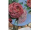 Modrý servírovací talíř s růžemi - Ø 33*1 cm