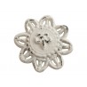 Krémová antik litinová úchytka ve tvaru květu - 8 cm