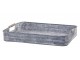 Zinkový antik plechový podnos s držadly Millo - 44*34*6 cm