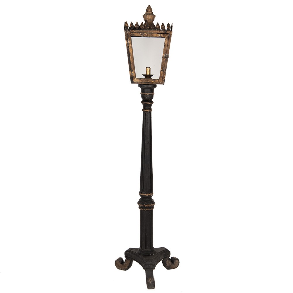 Černo-zlatá stojací lampa ve tvaru pouliční lampy Pip - 44*40*172 cm E14/max 1*25W