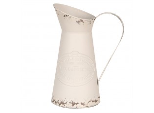 Béžový antik dekorativní plechový džbán - 19*14*27 cm