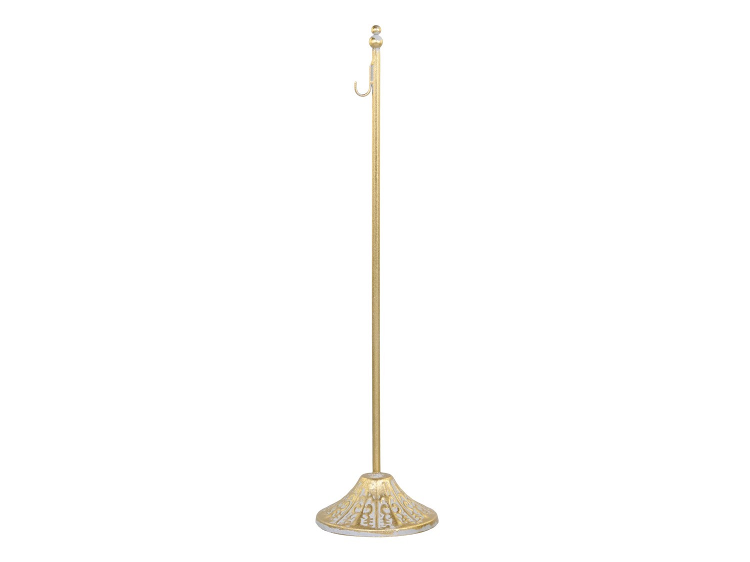 Bronzový antik kovový stojan s háčkem na dekorace - 12*50 cm