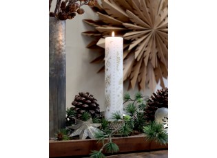 Bílo-zlatá adventní svíčka s čísly 1-24 Advent Candle - Ø 5*25cm / 60h