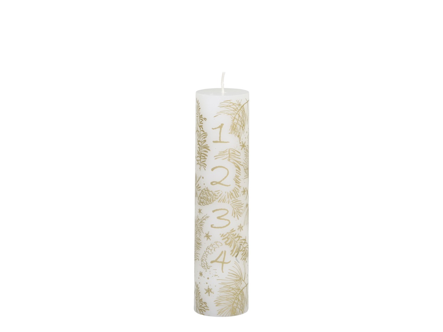 Bílo-zlatá adventní svíčka s čísly 1- 4 Advent Candle - Ø 5*20cm / 48h Chic Antique