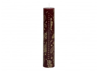 Červeno - zlatá adventní svíčka s čísly 1-24 Advent Candle - Ø 5*25cm / 60h