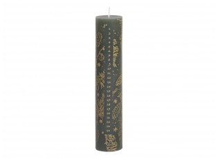 Zeleno - zlatá adventní svíčka s čísly 1-24 Advent Candle - Ø 5*25cm / 60h