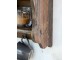 Hnědá antik dřevěná nástěnná polička s přihrádkami a háčky Plate Rack - 80*20*55 cm