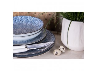 Hluboký talíř s modrými kvítky BlueFlowers - Ø 20*4 cm