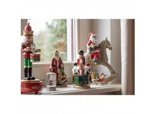 Dekorace Santa s dětmi a houpacím koníkem - 12*10*20 cm