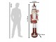 Bílo-červená kovová socha Louskáček v životní velikosti s lízátkem - 43*36*170 cm
