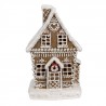 Vánoční perníková chaloupka s Led světýlky Gingerbread House - 13*10*21cm/ 3*AA Barva: hnědá se třpytkamiMateriál: PolyresinHmotnost: 0,51 kg