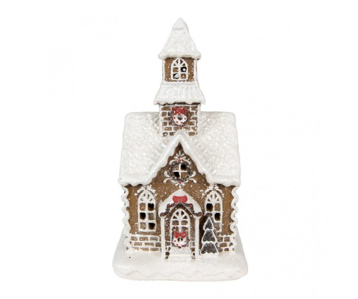 Dekorace vánoční perníková chaloupka s Led světýlky Gingerbread - 13*11*25cm/ 3*AA
