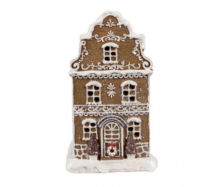 Dekorace vánoční perníkový domek s Led světýlky Gingerbread - 12*10*21cm/ 3*AA