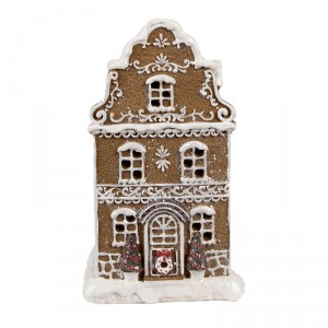 Dekorace vánoční perníkový domek s Led světýlky Gingerbread - 12*10*21cm/ 3*AA
