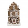 Vánoční perníkový domek s Led světýlky Gingerbread House - 12*10*21cm/ 3*AA Barva: hnědá se třpytkamiMateriál: PolyresinHmotnost: 0,45 kg